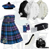Battle Of Kilts Men’s Tartan Kilt Outfit – 9-Piece Scottish Set with Premium Accessories